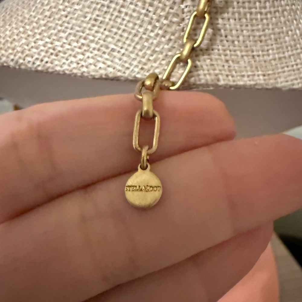 Stella &‎ Dot Gold and Cream Beaded Necklace - Picture 4 of 4
